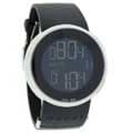 Gucci Women's Stainless Steel Case Black Rubber Strap Digital Watch