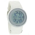 Gucci Men's Stainless Steel Case White Rubber Strap Digital Watch