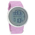 Gucci Men's Stainless Steel Case Pink Rubber Strap Digital Watch