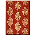 Indoor/ Outdoor St. Martin Red/ Natural Rug (4' x 5'7)