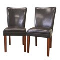 Gary Modern Brown Leather Dining Chairs (Set of 2)