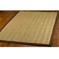 Hand-woven Diamonds Natural/ Medium Brown Seagrass Rug (6' x 6')