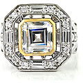 Michael Valitutti Palladium/ Silver/ 14k Gold Cubic Zirconia Ring