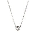 14k White Gold Diamond Bezel Necklace