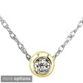 14k Gold 1/10ct TDW Diamond Solitaire Necklace with Gift Box