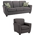 Mirage 2-piece Grey Fabric Sofa and Chair Set