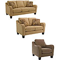 Encore 3-piece Wheat Sofa, Loveseat , and Houndstooth Fabric Chair Set