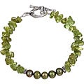 Charming Life Peridot Chip and Pearl Bracelet (6 mm)