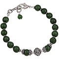 Charming Life Sterling Silver Green African Jade Bracelet