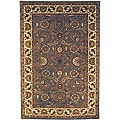 Handmade Classic Heirloom Light Blue Wool Rug (7'6 x 9'6)