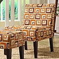 Orange Cube Print Lounge Chair