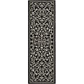 Indoor/ Outdoor Resorts Black/ Sand Runner (2'4 x 6'7)
