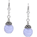 Charming Life Sterling Silver Blue Lace Agate Earrings