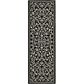 Indoor/ Outdoor Resorts Black/ Sand Runner (2'4 x 9'11)
