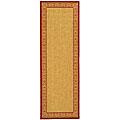 Indoor/ Outdoor Oceanview Natural/ Red Runner (2'4 x 9'11)