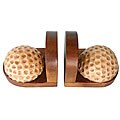 Hand-carved Wooden Pair of Golf Ball Bookends (Thailand)