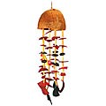 Handmade Tropical Bird Bamboo and Coconut Wind Chime (Thailand)