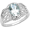 Malaika Sterling Silver Oval-cut Aquamarine Ring (1.45 mm)