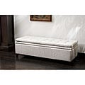 Brighton White Linen Storage Ottoman