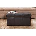 Nottingham Brown Bonded Leather Folding Storage Ottoman