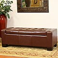 Guernsey Henna Brown Bonded Leather Storage Ottoman Bench