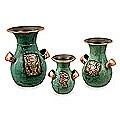 Set of 3 'Inca Images' Bronze Vases (Peru)