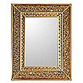 'Flowers on Gold' Cedar Mirror (Peru)