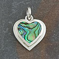 Sterling Silver Heart Abalone Shell Pendant (Thailand)