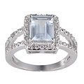Sterling Silver BlueTopaz and 1/10ct TDW Diamond Ring (J-K, I2-I3)