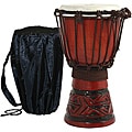 Mahogany Celtic Labyrinth Djembe Drum (Indonesia)