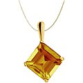 10k Yellow Gold Square Citrine Necklace