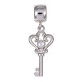 Signature Moments Sterling Silver Freshwater Pearl Key Dangle Charm (2 mm)