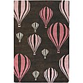 Hand-tufted Brown Balloons Wool Rug (3'6 x 5'6)