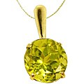 10k Yellow Gold Basket-set Round Peridot Necklace