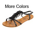 Bamboo by Journee Women's 'Darling' Beaded Vamp Sandals