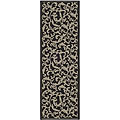 Indoor/ Outdoor Mayaguana Black/ Sand Runner (2'4 x 6'7)