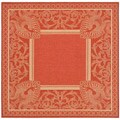 Indoor/ Outdoor Abaco Red/ Natural Rug (7'10 Square)