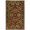 Hand-tufted Agra Burgundy New Zealand Wool Rug (4' x 6')