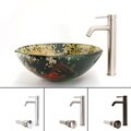 Fontaine Faucet and Koi and Lilies Pattern Vessel Sink Combo