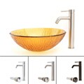 Fontaine Faucet and Amber Raindrops Vessel Bathroom Sink Combo