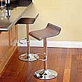 Klein Brown Leather Bar Stools (Set of 2)
