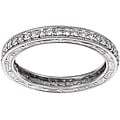 Tacori IV Sterling Silver Cubic Zirconia Engraved Stackable Eternity Band