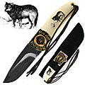 Wolf 8-inch Stainless Steel Hunting Knife with Sheath