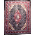 Persian Hand-knotted Khorasan Moud Navy Wool Rug (10'1 x 12'10)