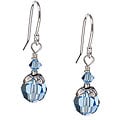 Charming Life Sterling Silver March Birthstone Aqua Crystal Earrings