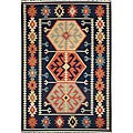 Public sales and info about kilim rug Hand-woven Kilim Red Wool Rug (6' x 9')
