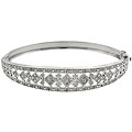 Sterling Silver 1/2ct TDW Diamond Square Design Bangle Bracelet (J-K, I3)