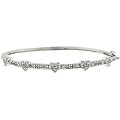 Sterling Silver 1/4ct TDW Diamond Heart Bangle Bracelet (J-K, I3)