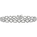 Sterling Silver 1/2ct TDW Diamond Open Heart Link Bracelet (J-K, I3)