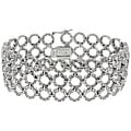 Sterling Silver 1ct TDW Diamond 3-row Circle Link Bracelet (J-K, I3)